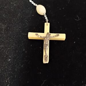 Gold and Silver Crucifix Pendant Necklace